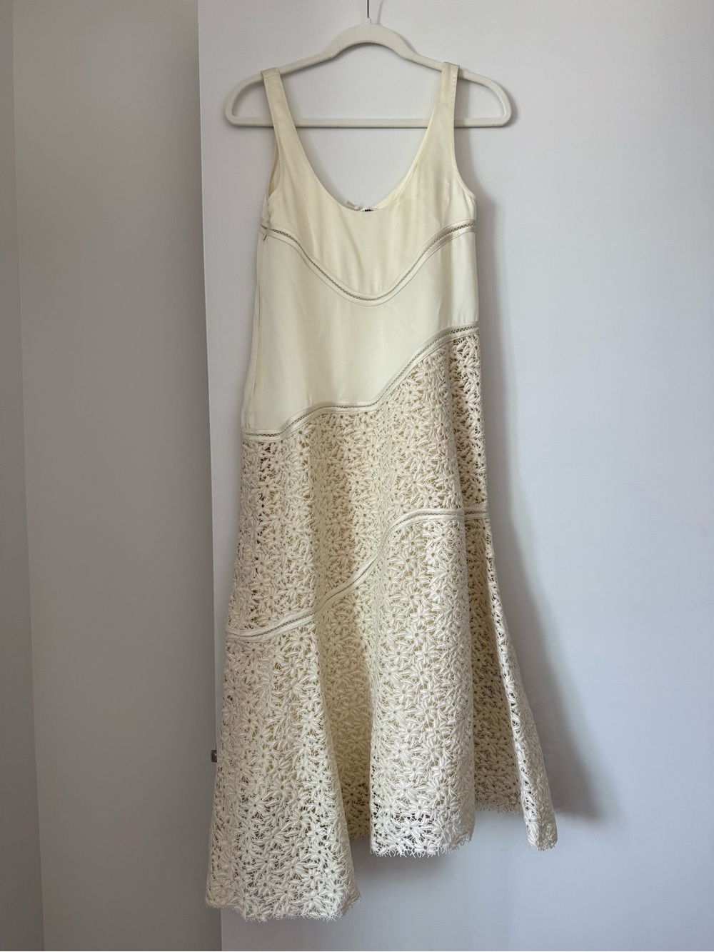 Jil Sander Lace-Hem Asymmetric Midi Dress